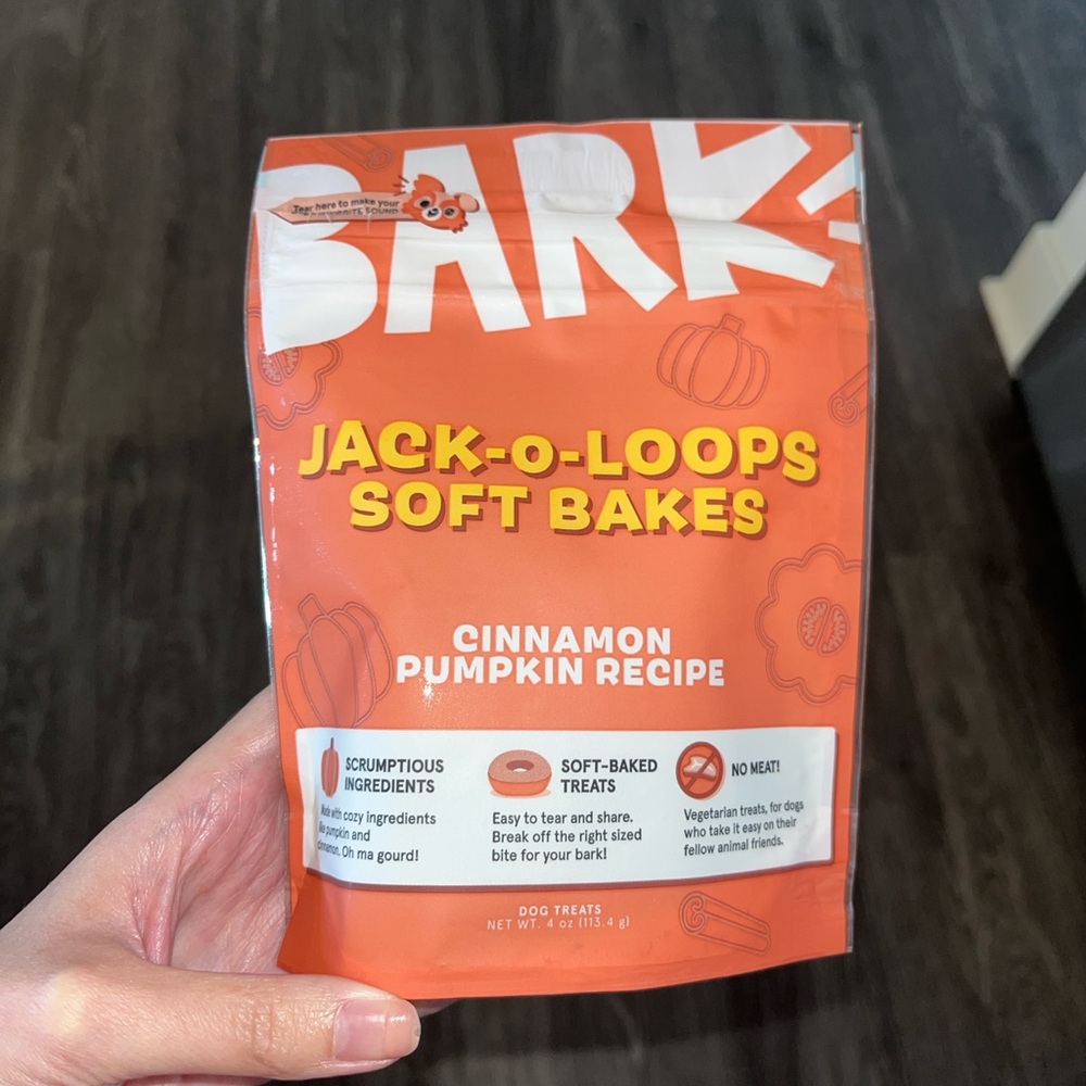 Bark jack-o-loops soft bakes cinnamon pumpkin recipe 4 oz bag New